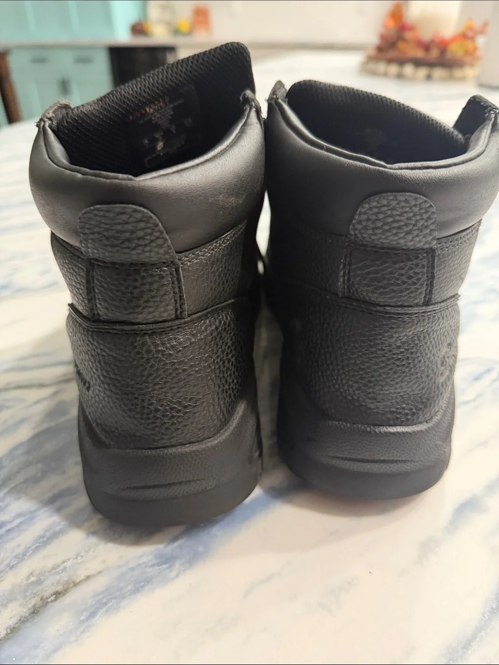 Men's Black Lace-Up Work Boots